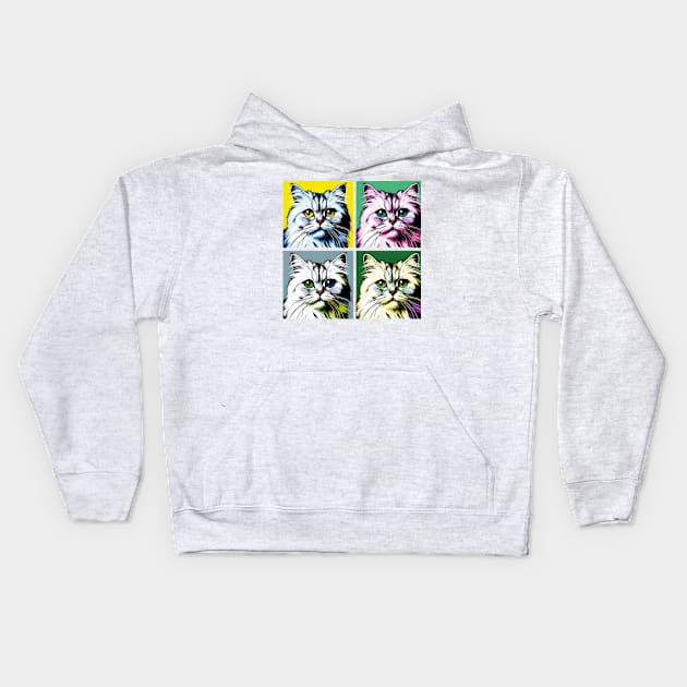 Burmilla Pop Art - Cat Lovers Kids Hoodie by PawPopArt